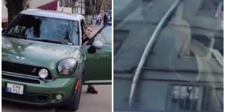 Șoferiță filmată parcând pe trotuar, reacție neașteptată după observație