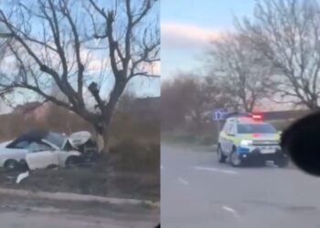 Авария в Будештах: Автомобиль врезался в дерево