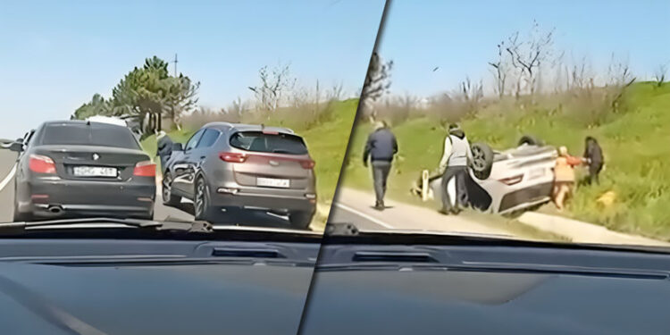 Accident rutier la Orhei: Două femei rănite după ce mașina s-a răsturnat într-un șanț