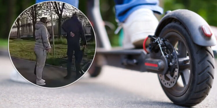 Chișinău: Momentul în care un bărbat pe trotinetă lovește un pieton