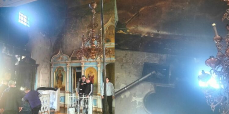 В одной из церквей в Окнице произошел пожар
