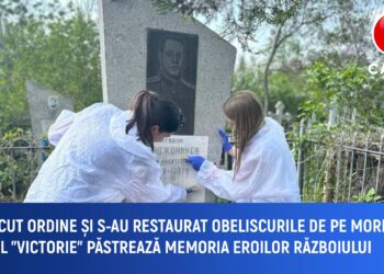 Tinerii membri ai blocului „Victorie” au curățat mormintele eroilor din Marele Război pentru Apărarea Patriei