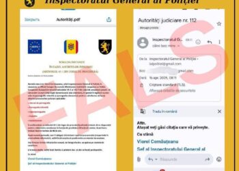 Atenționare de la Poliție: mesaj fals trimis în numele șefului Poliției Naționale