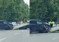 Серьезная авария в столице. Машина врезалась в забор после того, как водитель потерял сознание за рулем