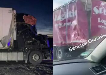 Авария с участием двух фур под Рышканами: один из водителей заснул за рулём