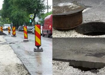В Бельцах часть дорожного покрытия может из-за дождей провалиться