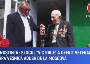 Blocul ”Victorie” a oferit veteranilor Flacăra Veșnică adusă de la Moscova