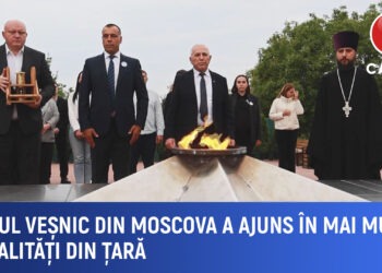 Focul Veșnic din Moscova a ajuns în Moldova: Un omagiu pentru eroii Marelui Război