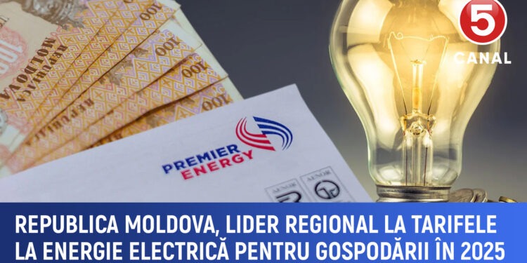 Moldova, lider regional la prețul energiei electrice pentru gospodării în 2025