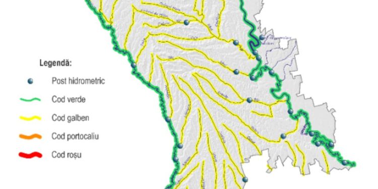 Cod galben de viituri și inundații în Moldova: risc crescut până pe 28 mai