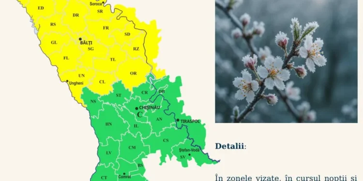 Avertizare meteo: Cod Galben de înghețuri în Moldova
