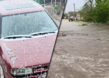 Vreme extremă în Moldova: Ploaie torențială, grindină și drumuri inundate în mai multe raioane