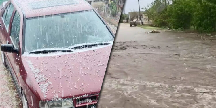 Vreme extremă în Moldova: Ploaie torențială, grindină și drumuri inundate în mai multe raioane