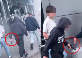 Adolescent filmat cu „armă” pe stradă: Poliția a intervenit