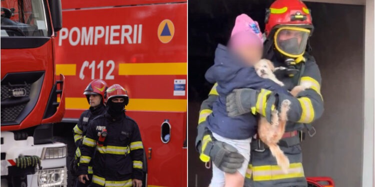 Incendiu puternic cu degajări mari de fum într-un bloc din Ploiești: 30 de persoane, inclusiv copii, au fost evacuate