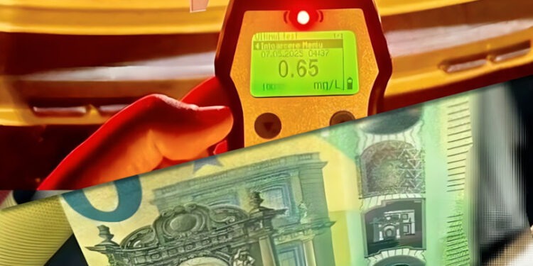 Prins beat la volan, a încercat să mituiască polițiștii cu 750 de euro