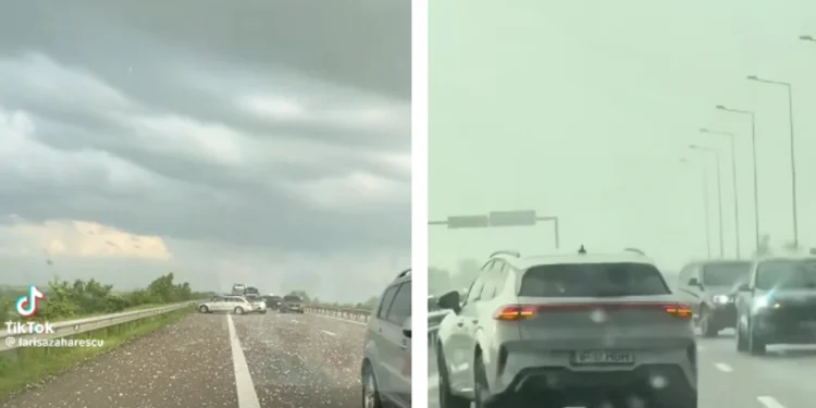 Haos total!”. Gestul periculos la care au recurs mai mulți șoferi din romina din cauza grindinei