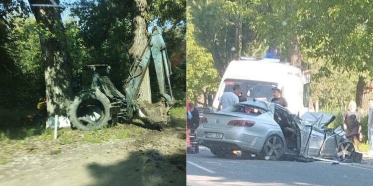 Серьезная авария с трактором в Купчинь