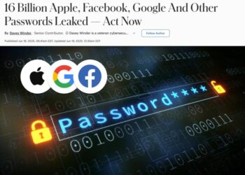 Forbes: 16 миллиардов паролей утекли в сеть от Apple, Facebook, Google