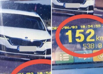 В Кишиневе полицейские остановили автомобиль, который двигался со скоростью 152 км/ч