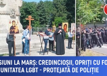 Tensiuni la marș: Credincioșii, opriți cu forța – LGBT, sub protecția poliției