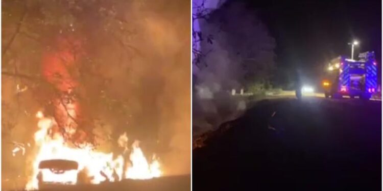 BMW X5 mistuit de flăcări la Tiraspol: Accident în timpul unei curse ilegale