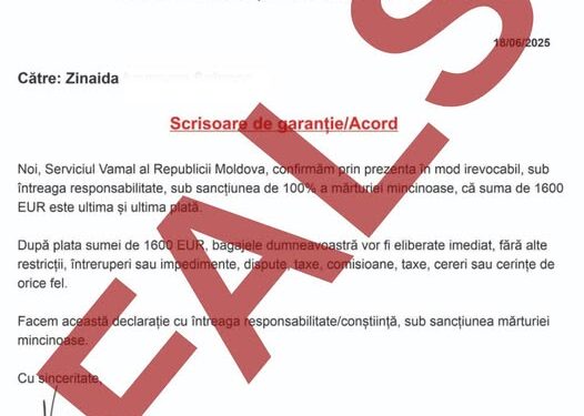 Atenție la escrocherii! Serviciul Vamal nu solicită bani pentru eliberarea coletelor