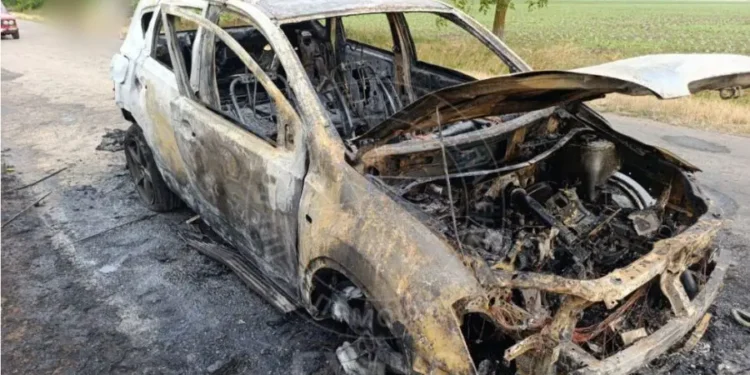 В Приднестровье огонь полностью уничтожил автомобиль