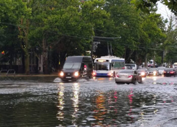 Поваленные деревья и парализованное движение транспорта: Кишинев и некоторые районы страны «затопило» проливным дождем