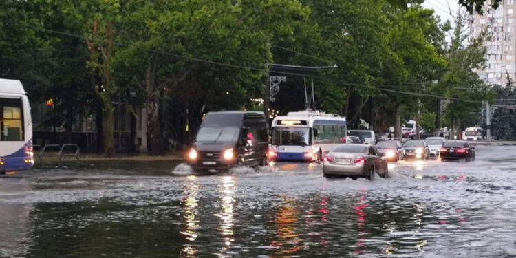 Поваленные деревья и парализованное движение транспорта: Кишинев и некоторые районы страны «затопило» проливным дождем