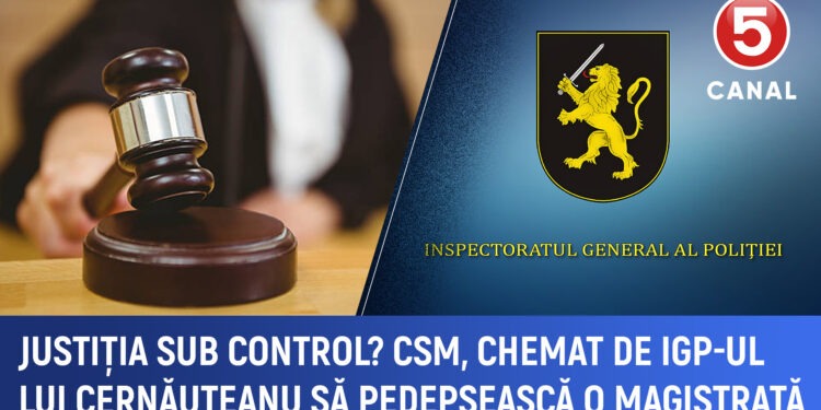 Justiția sub control CSM, chemat de IGP ul lui Cernăuțeanu să pedepsească o magistrată