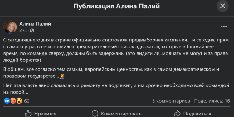 Avocata Alina Palii: Guvernarea s-a defectat și nu mai poate fi reparată