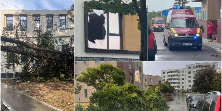 Furtună cu efect de uragan în București. O femeie din Otopeni a fost ucisă după ce bucăți din acoperișul vecin au zburat la ea în casă