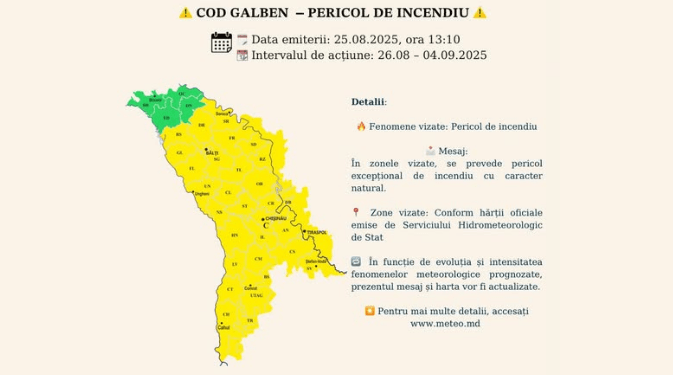 Mare atenție la foc: Meteorologii anunță Cod Galben de pericol de incendii. Când intră în vigoare alerta