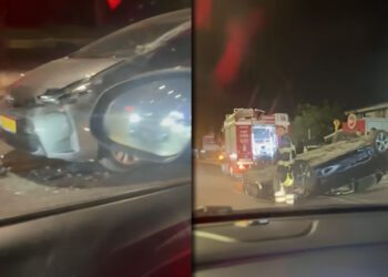 Accident cu implicarea a trei automobile în Capitală: Una s-a răsturnat