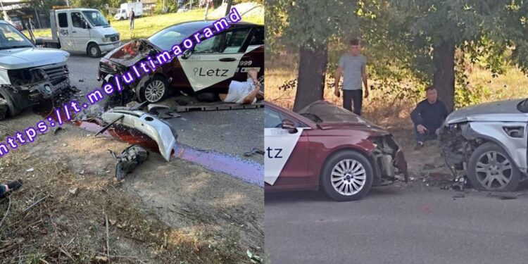 Авария с участием такси в Кишинёве. Есть пострадавшие