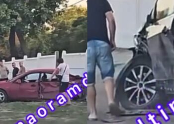 Сильное столкновение Ford и Mazda в Кишинёве: двое водителей госпитализированы