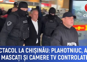 Spectacol la Chișinău: Plahotniuc, adus sub mascați și camere TV controlate