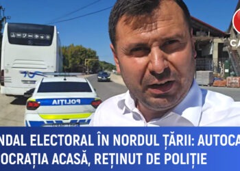 Scandal electoral în nordul țării Autocarul Democrația Acasă, reținut de mai multe ori de către poliție