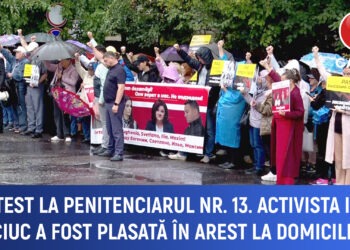 Protest la penitenciarul nr. 13. Activista Irina Volciuc a fost plasată în arest la domiciliu