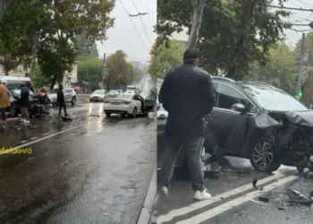 ДТП на улице Ион Крянгэ в столице: три автомобиля столкнулись серьёзно