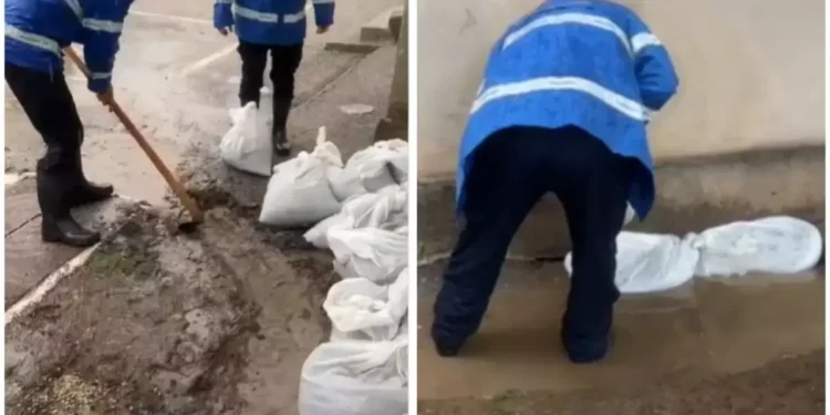 Saci cu nisip puşi pe străzi împotriva inundaţiilor, furaţi în Constanţa