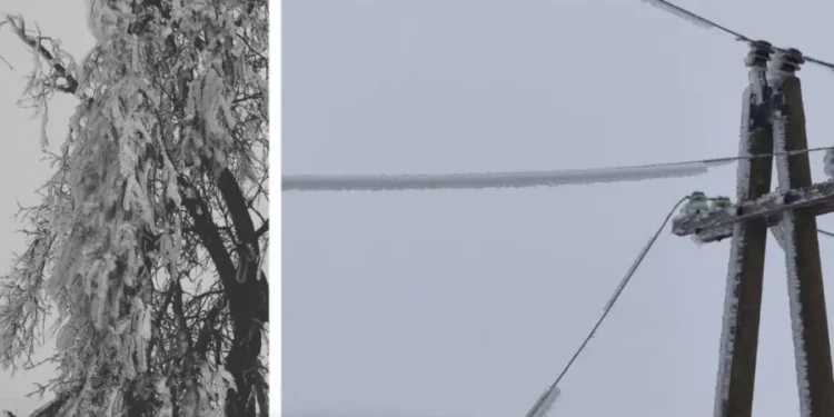 Тысячи потребителей на севере Молдовы остаются без света из-за обледенения