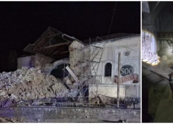 Alertă într-un oraș din Sălaj. Turla unei biserici s-a prăbușit, salvatorii caută victime sub dărâmături. O polițistă a fost rănită