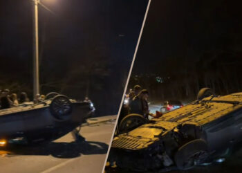 Grav accident în Chișinău: O mașină s-a răsturnat, iar șoferul a ajuns la spital