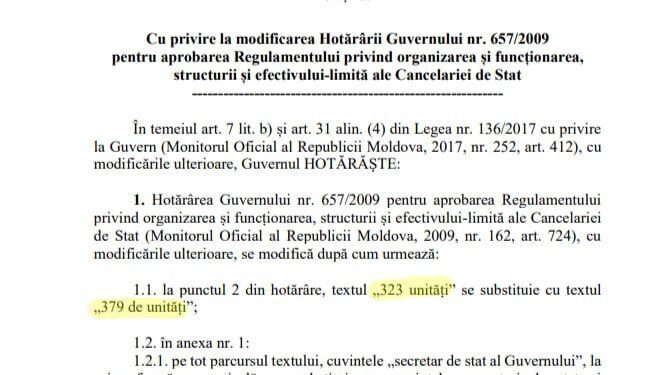 Cancelaria de Stat își mărește personalul și cheltuielile bugetare