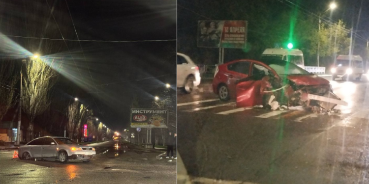 Два серьезных ДТП за одну ночь: один автомобиль остался без капота, а другой — без задних колес