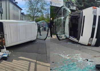 Жесткое столкновение в Кишиневе: пассажир пострадал в результате аварии с участием микроавтобуса и троллейбуса