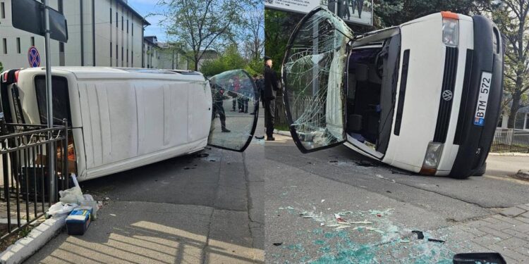 Жесткое столкновение в Кишиневе: пассажир пострадал в результате аварии с участием микроавтобуса и троллейбуса
