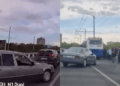 Pe rețelele sociale au fost publicate imagini care surprind momentul unui accident produs pe viaduct
